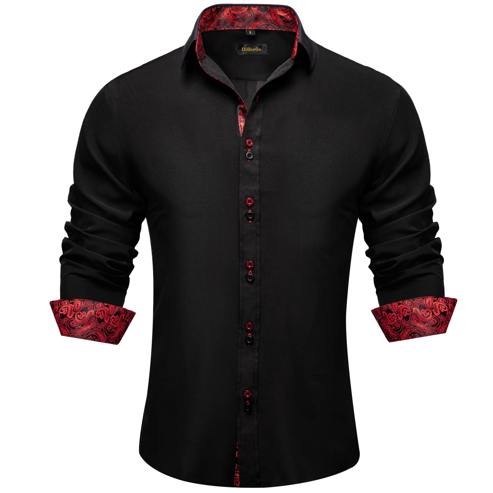 Designer Men\'s Shirts with Contrasting Colors Collar and cuff 2023 New Casual Social Cotton Dress Shirt Blouse Long Sleeve Tops