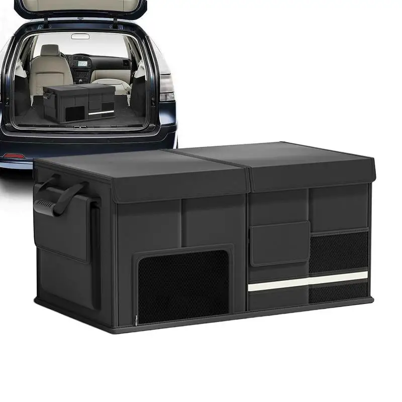 Trunk Organizer for Car Large Capacity Foldable Storage Box 60L Space-Saving Organizer Wear-Resistant Storage Box for Camping