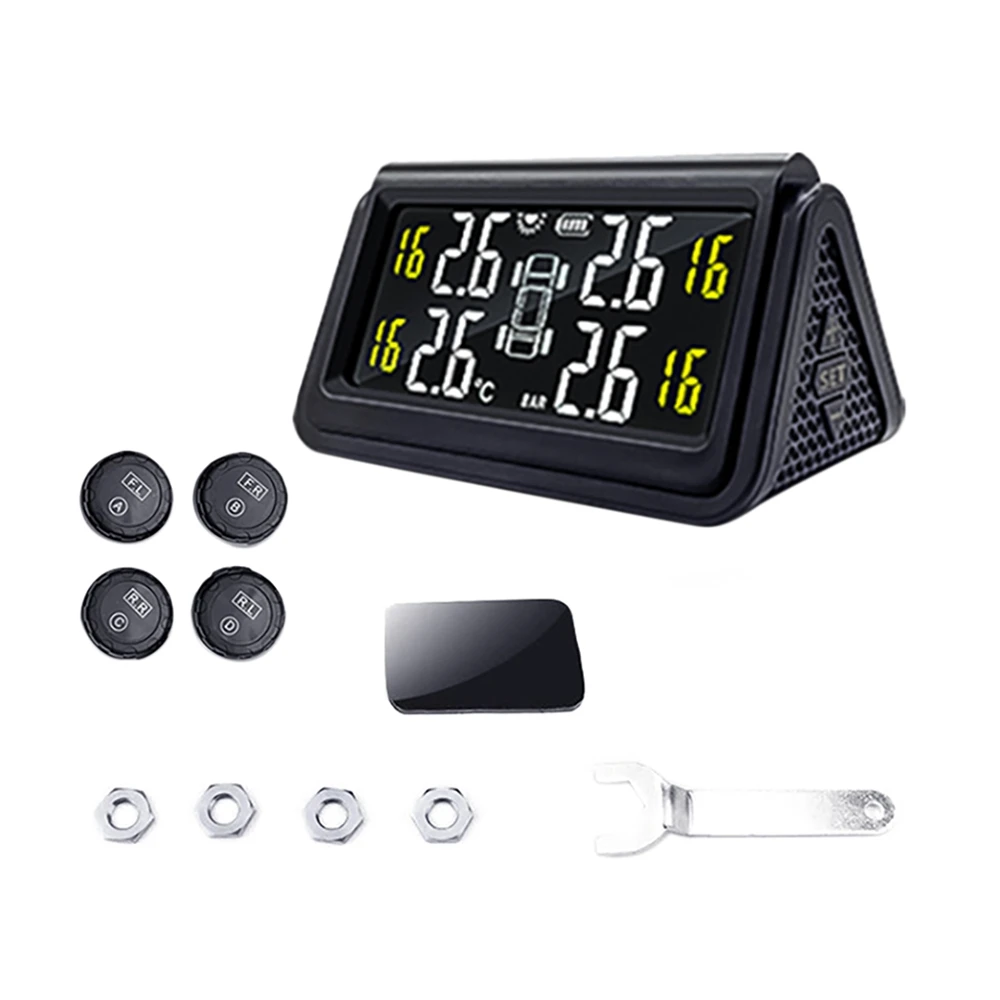 

TPMS Solar Car Tire Pressure Monitoring System 0-3.5 Bar TPMS Wheel Tyre External