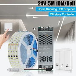 24V Running Water LED Strip Flowing Light Wireless Controller SMD 2835 120Leds/M IP21 Home Decor Flexible Ribbon Rope LED Tape