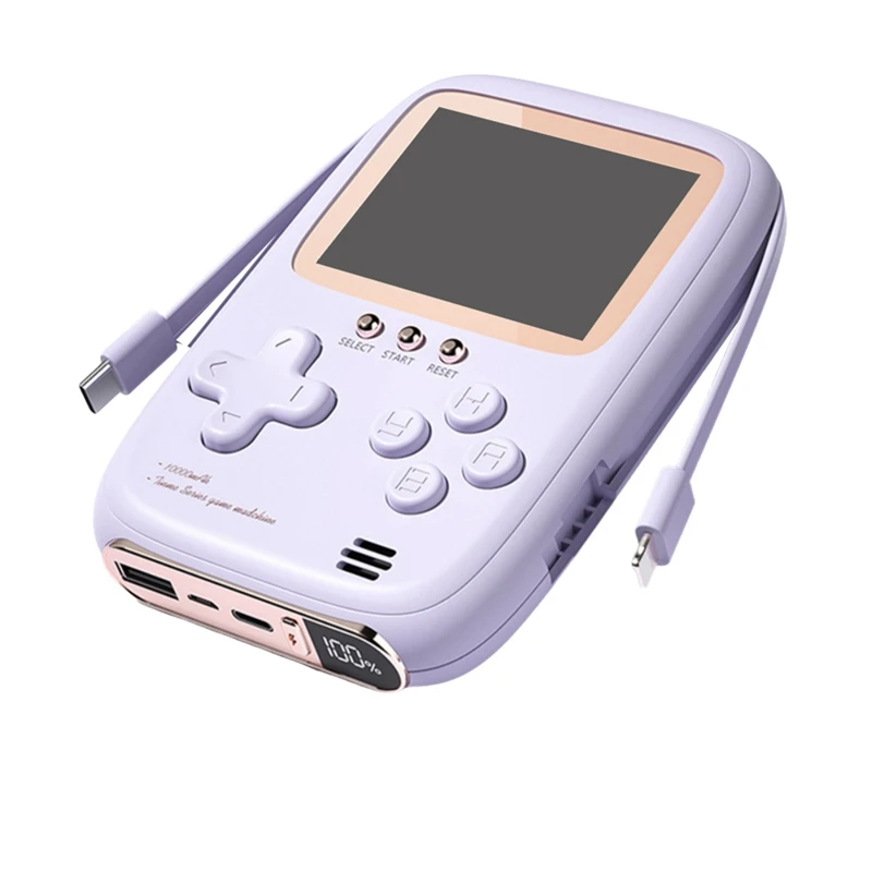 Handheld Retro Game Console 2-In-1 Power Bank 10000 Mah With Two-Wire Charging Nostalgic Retro Childhood Games C