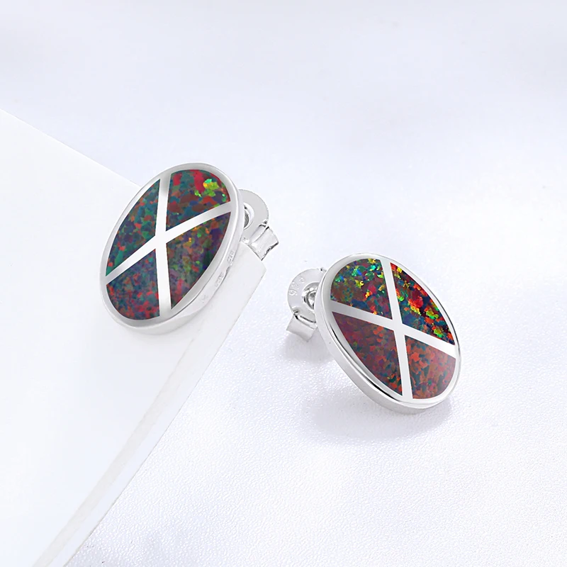 MYOP 925 Sterling Silver Fashion Eardrop Greek Design Temperament Synthetic Opal Earrings for Women Fine Jewelry Gift Party