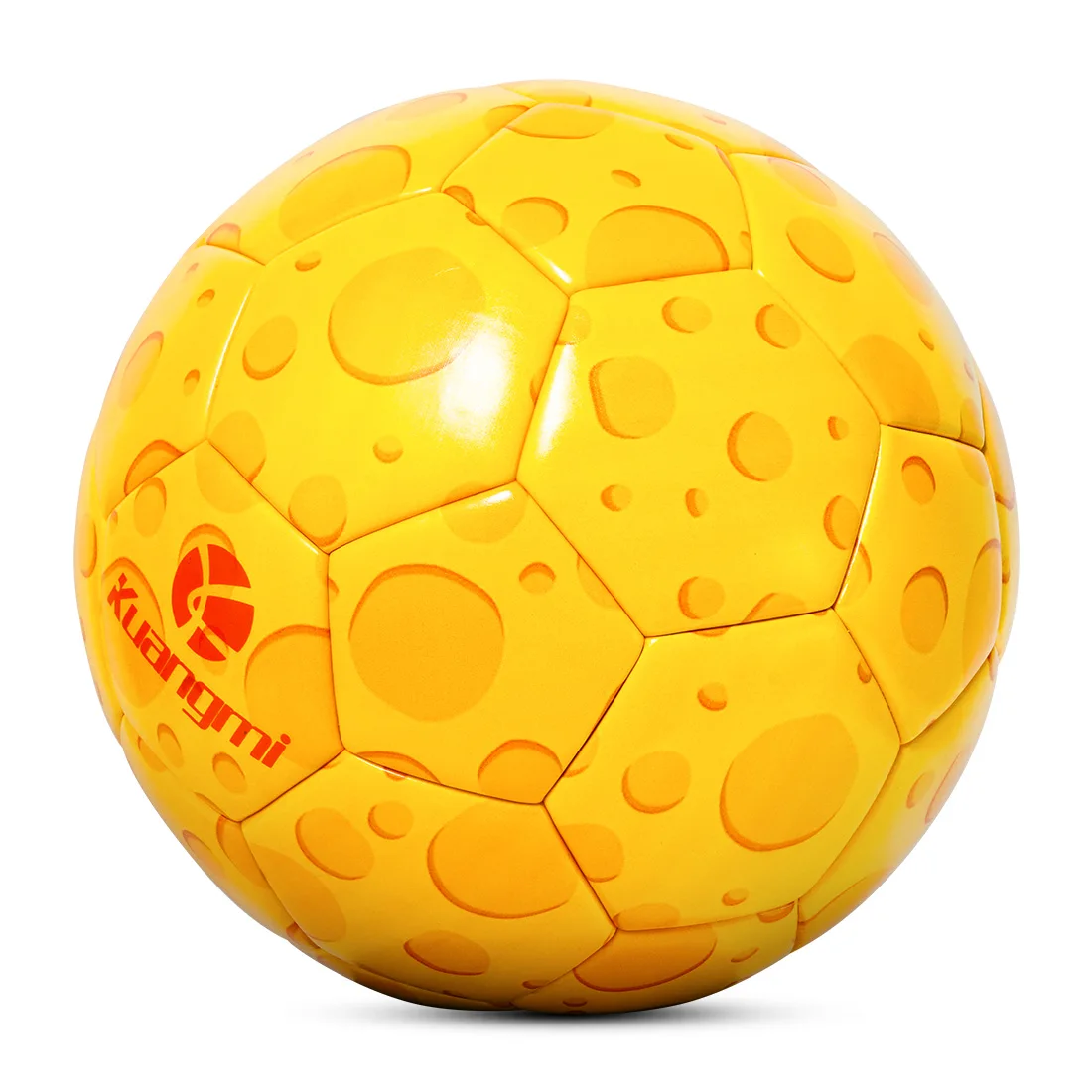 Kuangmi Cheese Soccer Ball for Men and Women Size 5 Training Match Game Football PU Leather Standard Futsal Balls