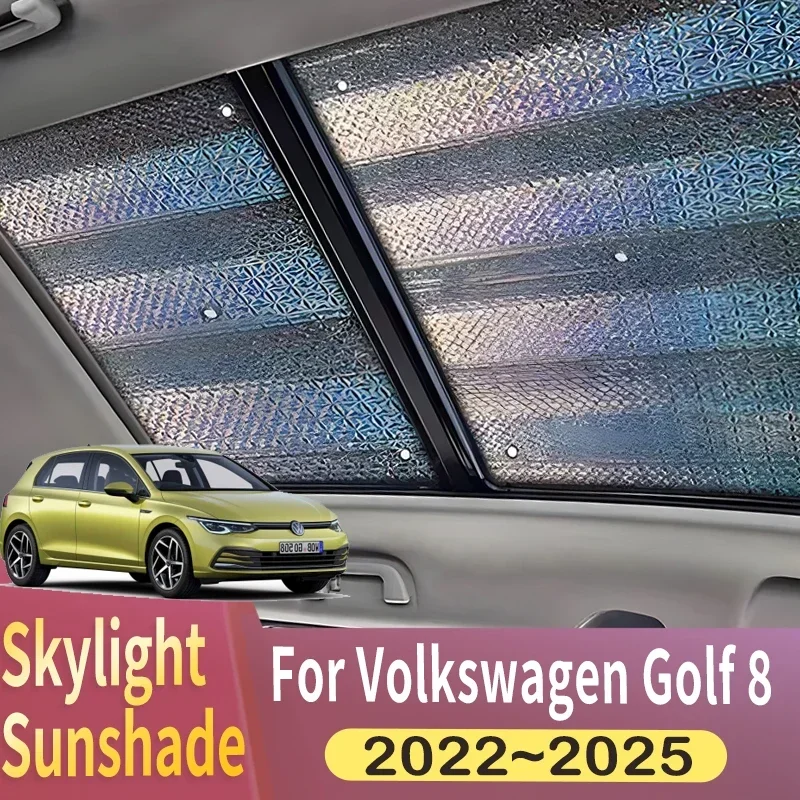 Sunroof Sunshade Suitable For Volkswagen VW Golf 8 2022~2025 2024 CD1 CG5 Car Panoramic Roof Heat Shield Window Sunshade Anti-UV