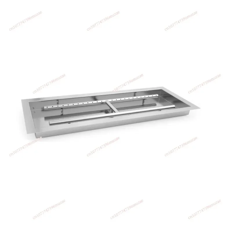 304 Stainless Steel Outdoor Embedded Brazier H-type Burner Spot 24x8 Inch Rectangular Brazier Plate