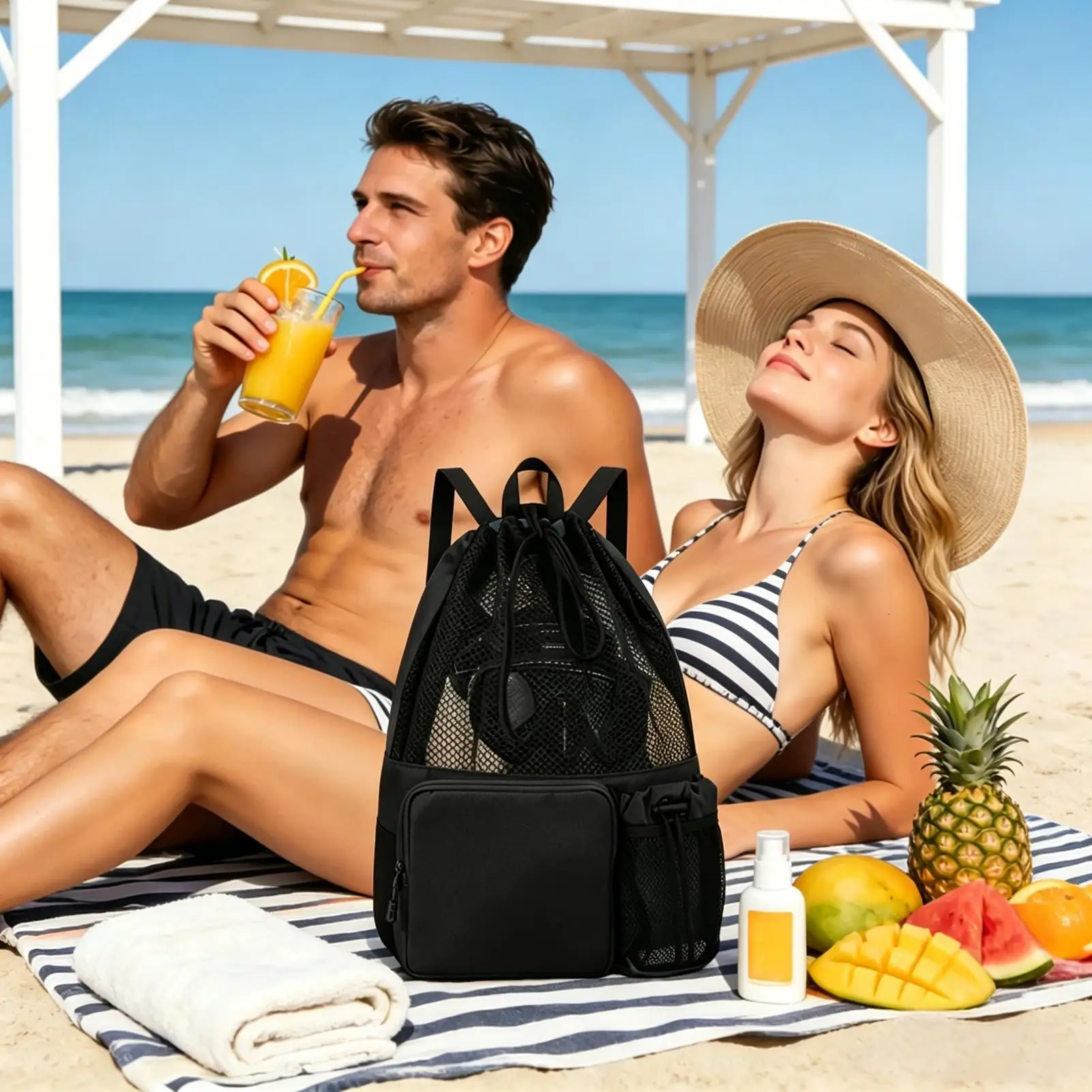 

Swim Bag Large Waterproof Portable Swimming Gear Mesh Swim Bag for Swimming Fitness Exercise Gym Playground Outdoor Outside