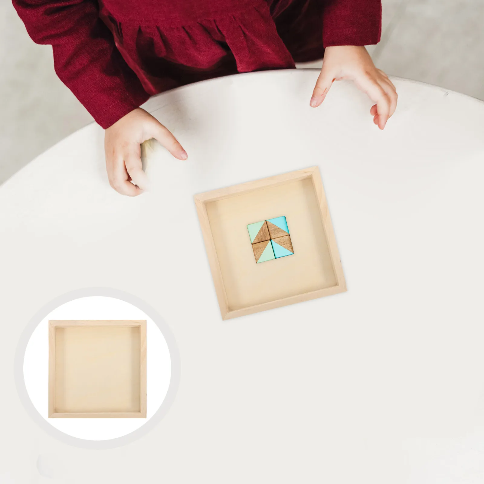 

6pcs Painting Tray For Kids Hexahedral Organizer Storage Box Wooden Design Holder Not Included Puzzle Dish 3D Puzzle