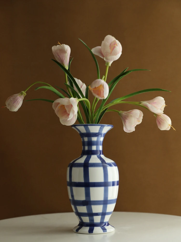 

Ваза MUSe Garden с ручной росписью индиго, в форме хвоста феникса, винтажная, для декора дома, для гостиной, для цветов