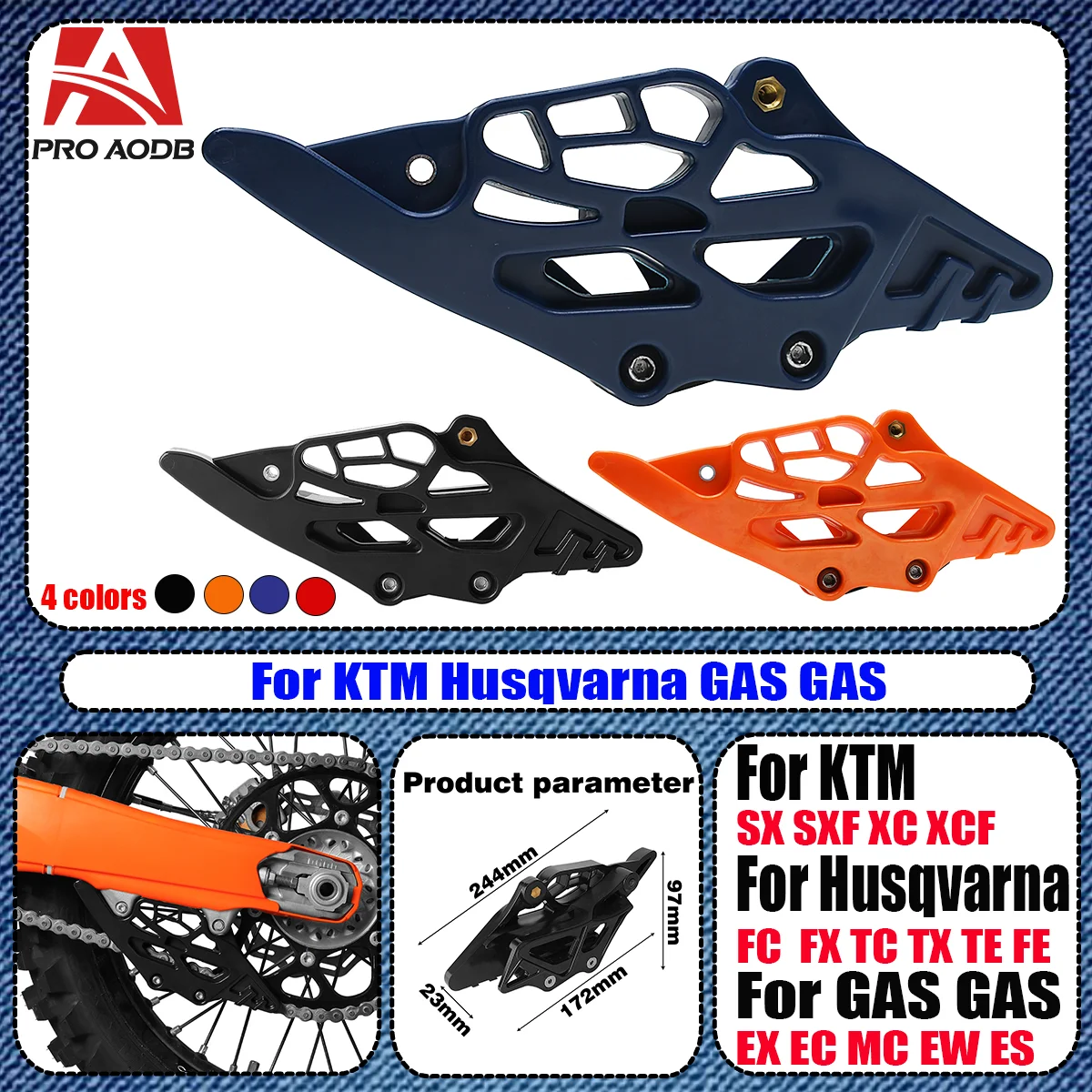 

For Husqvarna GASGAS KTM EXC EXCF XC XCF SX SXF TC TE FC FE TX FX125 250 300 350 450 500 Motorcycle Rear Chain Guide Guard Cover