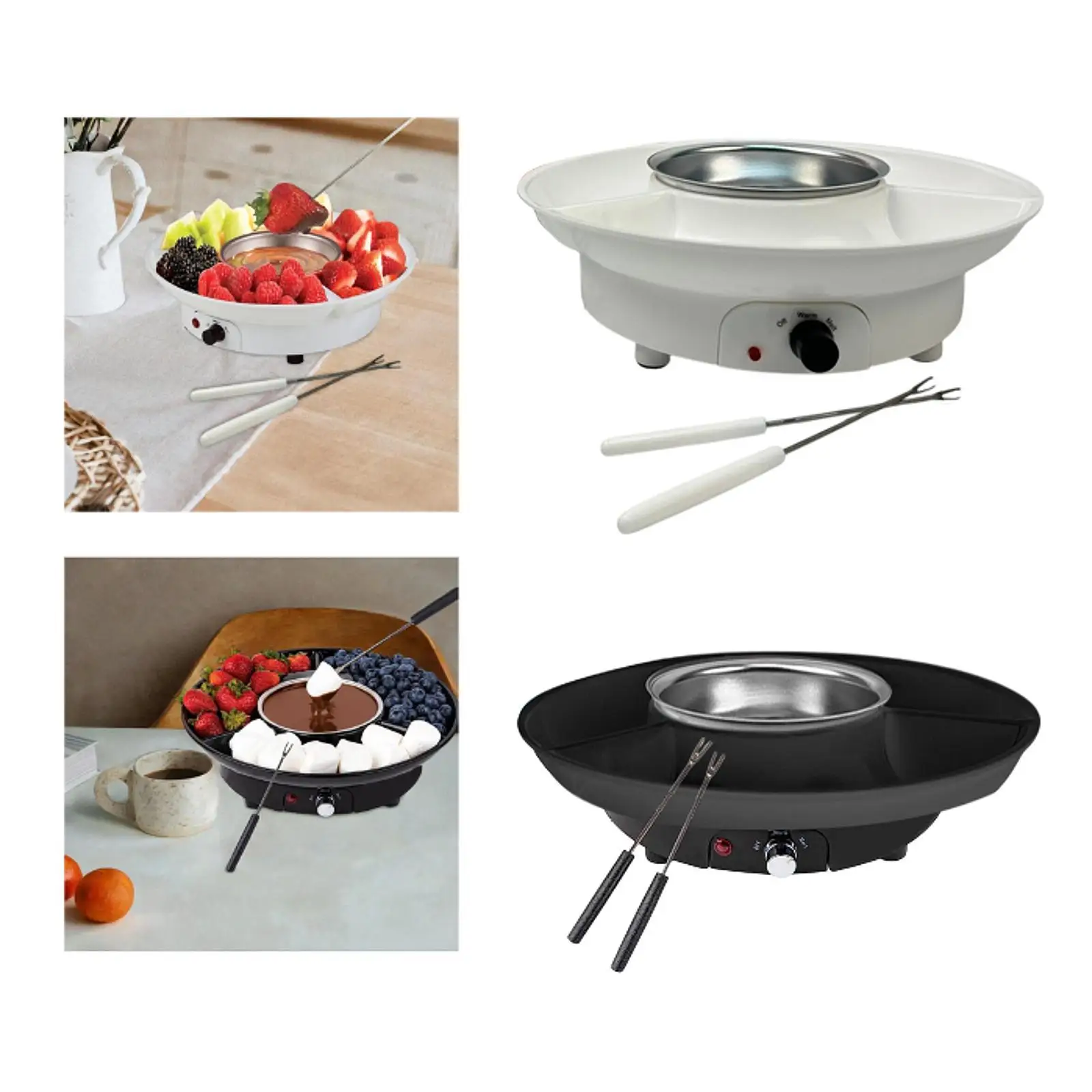 

Electric Fondue Pot Set EU Plug for Cheese Easy Cleaning Chocolate Melting Pot for Party Pretzels Movie Night Desserts Entrees