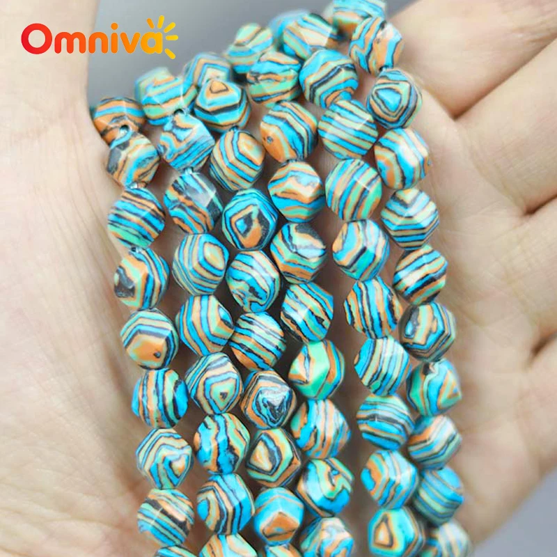 Natural Stone Faceted Blue yellow black peacock Beads For Jewelry Making DIY keychain Earrings Accessories 15 '' Strand 6/8/10MM