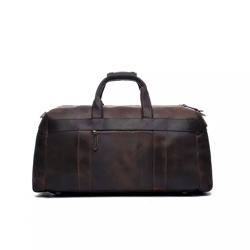 Hot Sale Oil Wax Gym Men's Custom Logo Hiking Backpack Leather Canvas Fashion Adjustable Lined Travel Duffel Bag