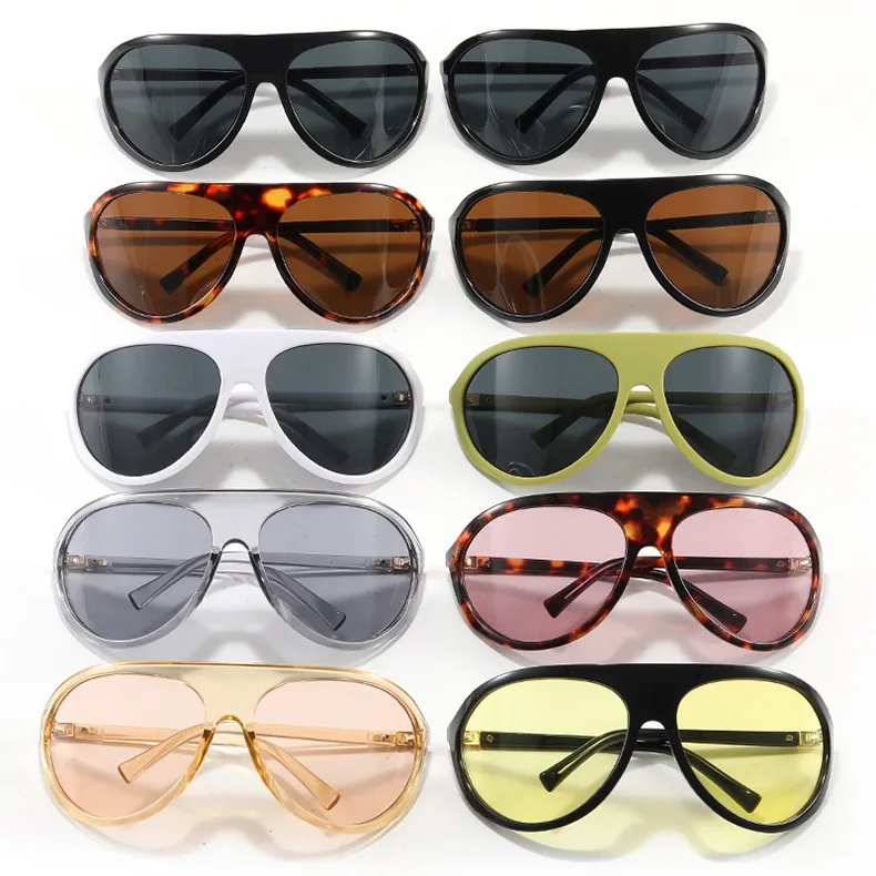Neue Modemarke: Shield-Sonnenbrille für Damen, Vintage-Bogenrahmen, Übergroße Quadratische Sonnenbrille, Sexy Farbverlauf-Gläser für Damen zum Autofahren – Detail 4