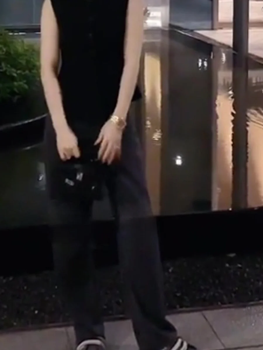 

Ele Embroidered Faionable Denim Jeans High Waist Wide Leg Pants Women's Spring New Sle Casual Pants by Manlu