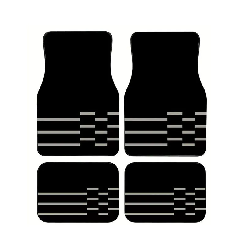 

4Pcs Minimalist Black White Line Print Car Floor Mats Universal Non-slip Waterproof Floor Mats for Car SUV Truck Interior Decor
