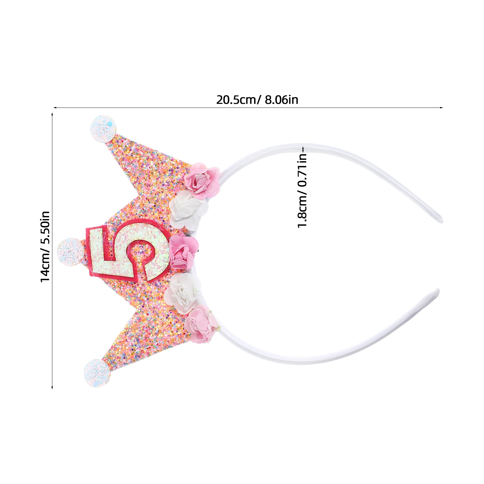 

Children Princess Crown Birthday Headband for Girls Toddler Soft Material Elegant Party Accessories Hairbands Decorations
