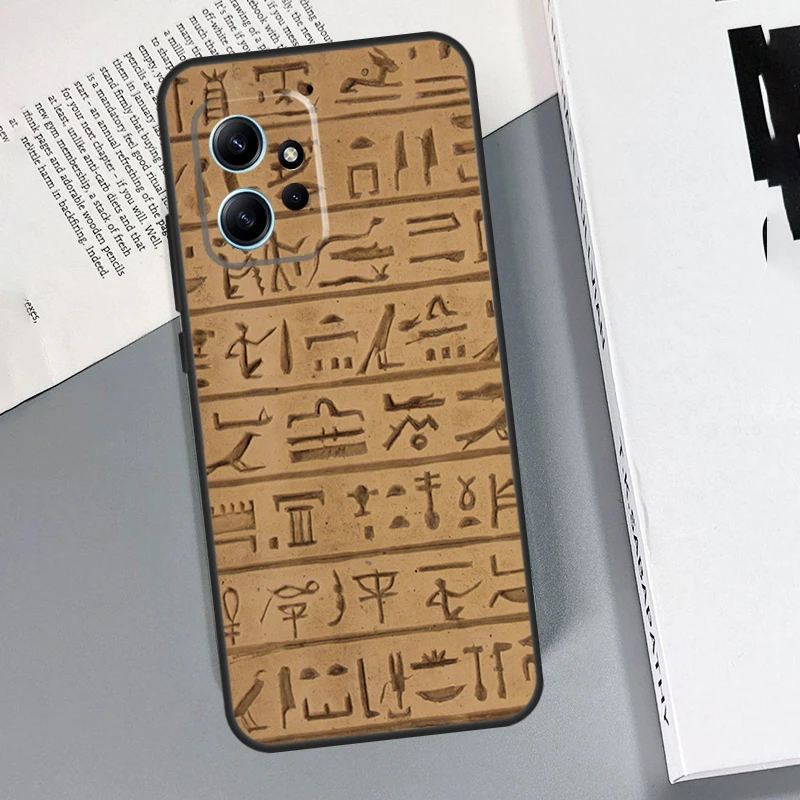 Egyptian Hieroglyphics Funda For Xiaomi Redmi 12 9A 9C 10A 10C 12C Case Redmi Note 9 8 10 11 12 Pro 9S 10S 11S 12S