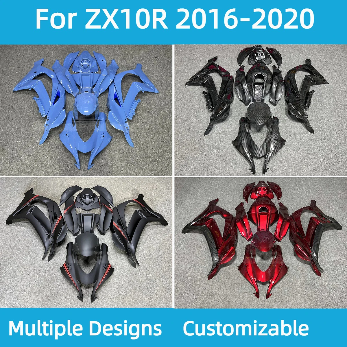 

Для Kawasaki ZX10R 2016 2017 2018 2019 2020 комплект обтекателей ZX 10R 16-20 обтекатели мотоцикла