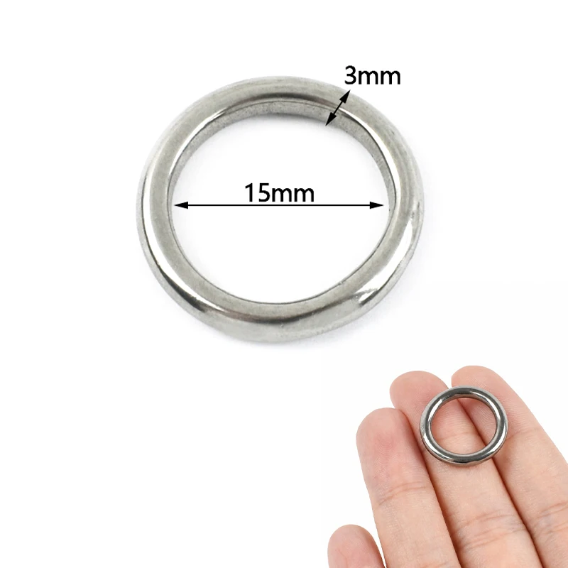 3-5 Stück 15-100mm Edelstahl O-Ringe Metallschnallen für Taschenriemen Verbindungsringe Hundehalsband-Schlaufen DIY Hardware-Zubehör