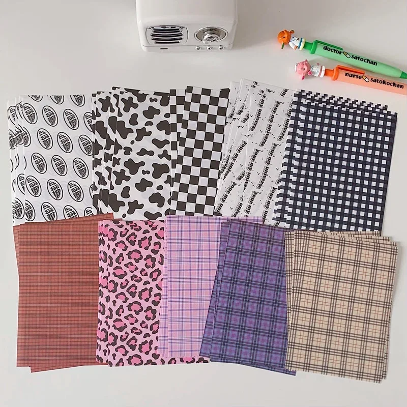 25 arkuszy Retro krowie mlecznej siatki kolaż papierowy materiał do scrapbookingu Album dziennik Kawaii dekoracja tło rzemiosło