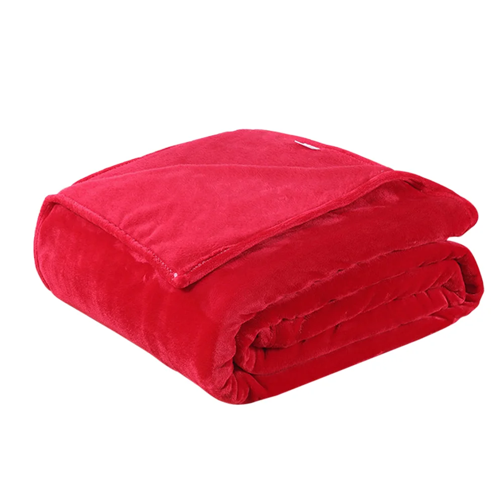 Thick Blankets Flannel Fleece Blanket Lightweight Warm Bed Blanket 70x100cm (Red) flannel blanket warm blanket