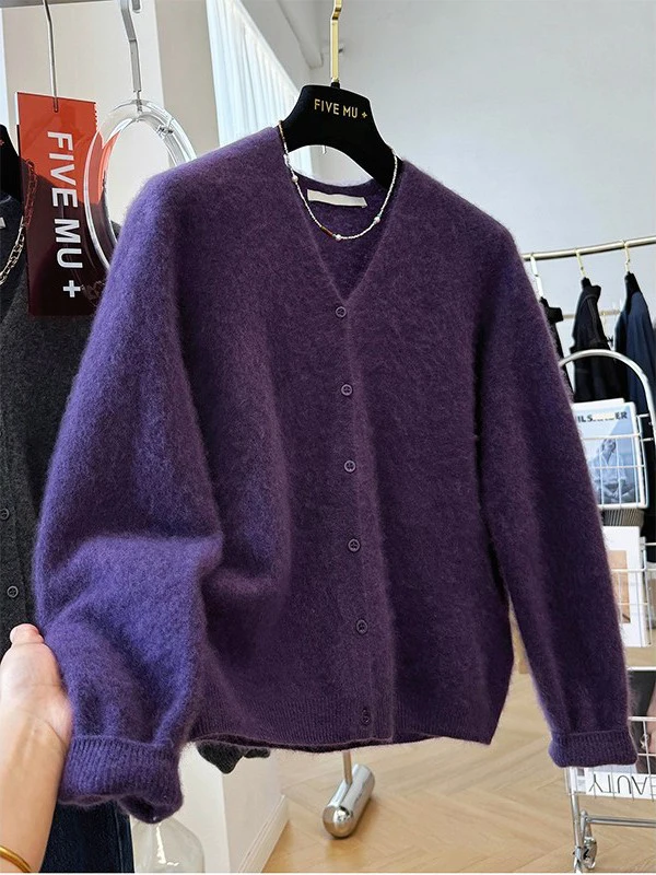 

plus Size 300 Pou Faionable High-End V-Ne Knitted Open Cardigan ex Casual Autumn Winter Korean Sle Sweater Jaet