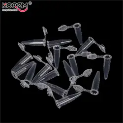 50 PCS Clear Micro Plastic Test Tube Centrifuge Vial Snap Cap Container for Laboratory Sample Specimen Lab Supplies 0.5 ML