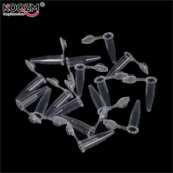 투명 마이크로 플라스틱 시험관 원심분리기, 바이알 스냅 캡 컨테이너, 실험실 샘플 표본 실험실 용품, 0.5 ml, 50 개