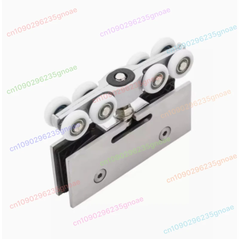 

Heavy Duty Stainless Steel Sliding Glass Door Frame Kit with Silent Rollers and Glass Clamps 1 pcs