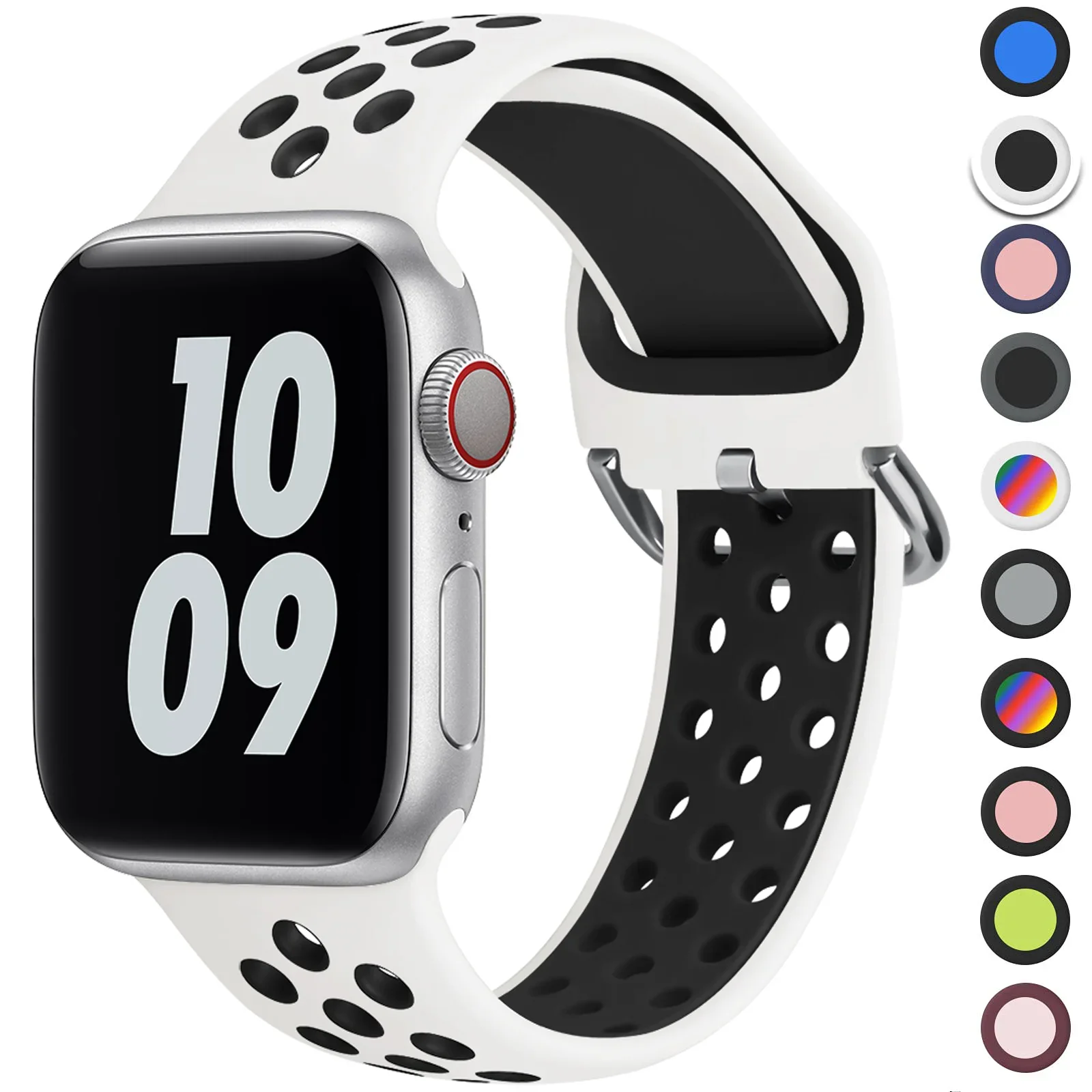 Silicone Band for Apple Watch Strap 44mm 45mm 40mm 41mm 42-38mm 45 Mm Sport Bracelet Iwatch Series 8 7 6 5 4 3 SE 9 Ultra 2 49mm