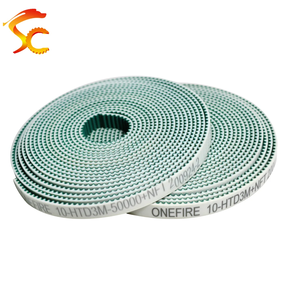 HTD3M Green Open Timing Belt Width 10/15mm Polyurethane Steel PU 3M HTD3M Synchronous Belt Pitch 3mm