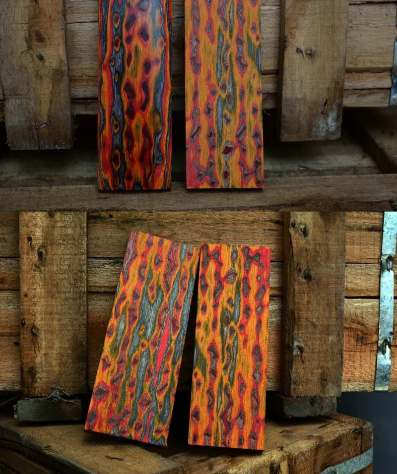 2PCS/lot 3D Color Wood for DIY Knife Handle Making Material DIY Handle Patch Accessories