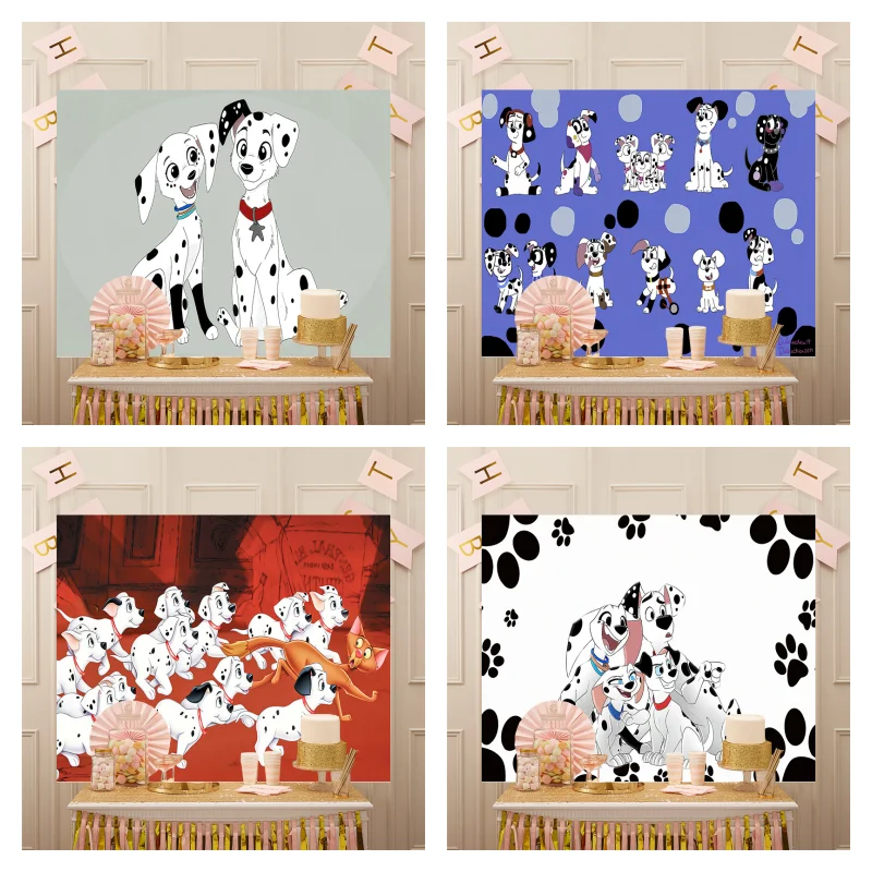 Disney Lovely Dog 101 Dalmatians  Baby Gift One Hundred and One Dalmatian Background Birthday Party Supply Backdrop Decortion