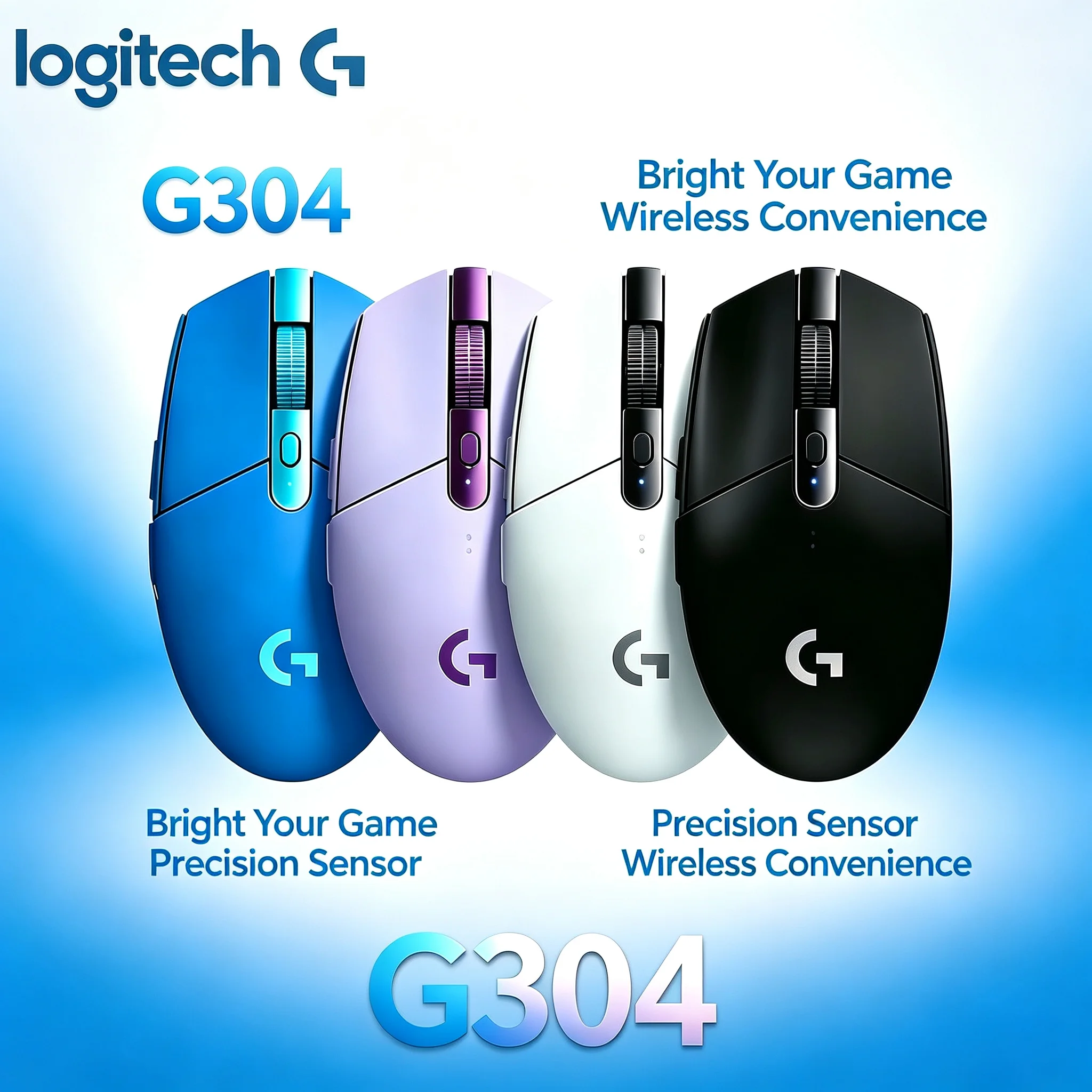 Logitech G304 Lightspeed Gaming Wireless Mouse High‑speed Optical Sensor Mice For CS2 LOL PUBG Game