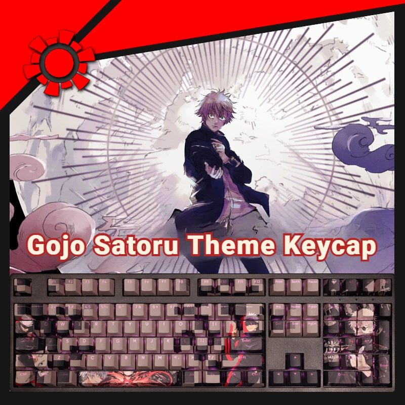 

Jujutsu Kaisen Gojo Satoru Theme Keycap Set PBT Custom Translucent Keyboard Cap Cherry Profile Key Cap for Mechanical Keyboard