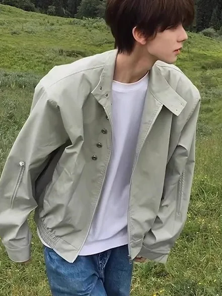 

Мужской пилотный костюм Ay een с воротником-стойкой и воротником-стойкой, свободный крой на весну и осень, полиэстер