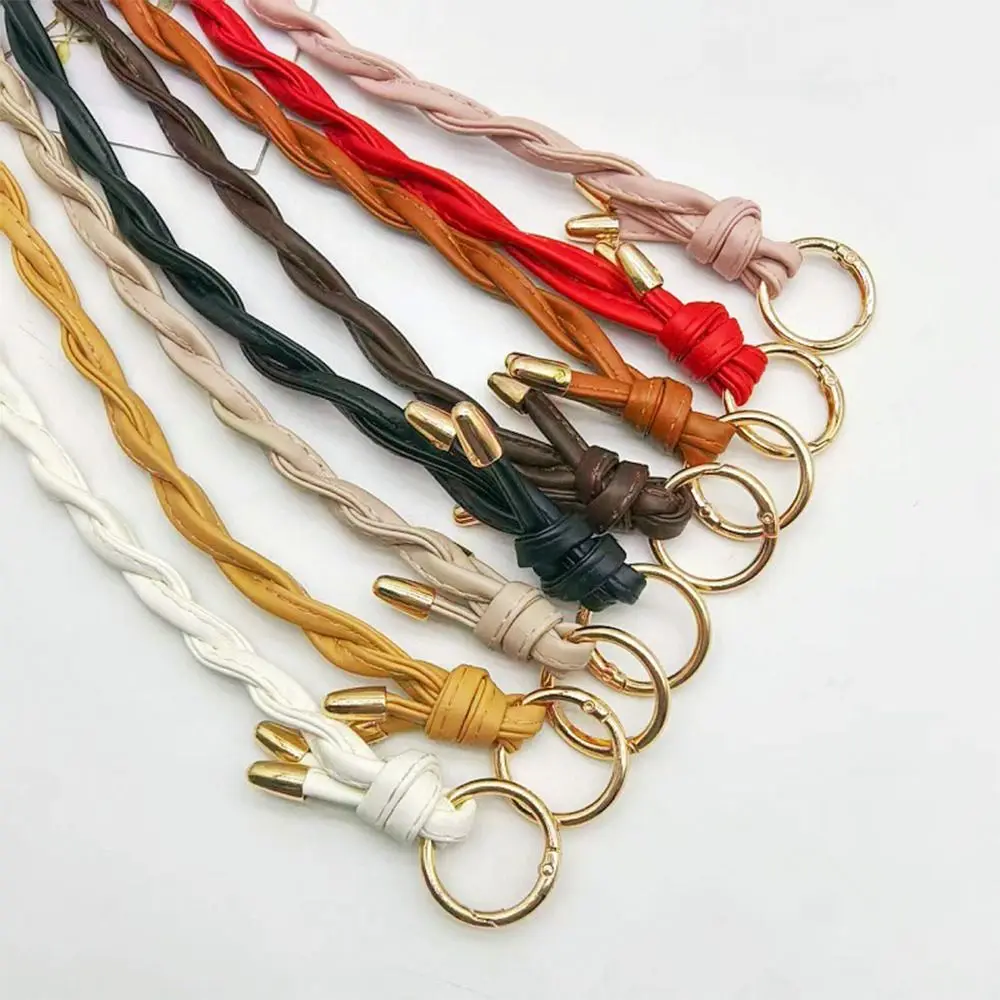 2pcs PU Leather Shoulder Bag Strap Double Braid Detachable Strap Braided Rope Handles Durable Material Braided Design Purse Belt