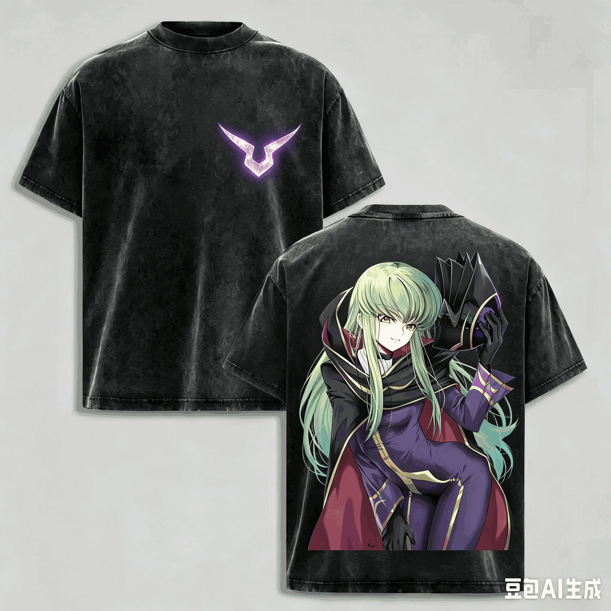 Code Geass Washed T-shirt Oversized Unisex Printed Print T-shirts for Men Women Fashion Summer New Cotton Retro Casual Fashion