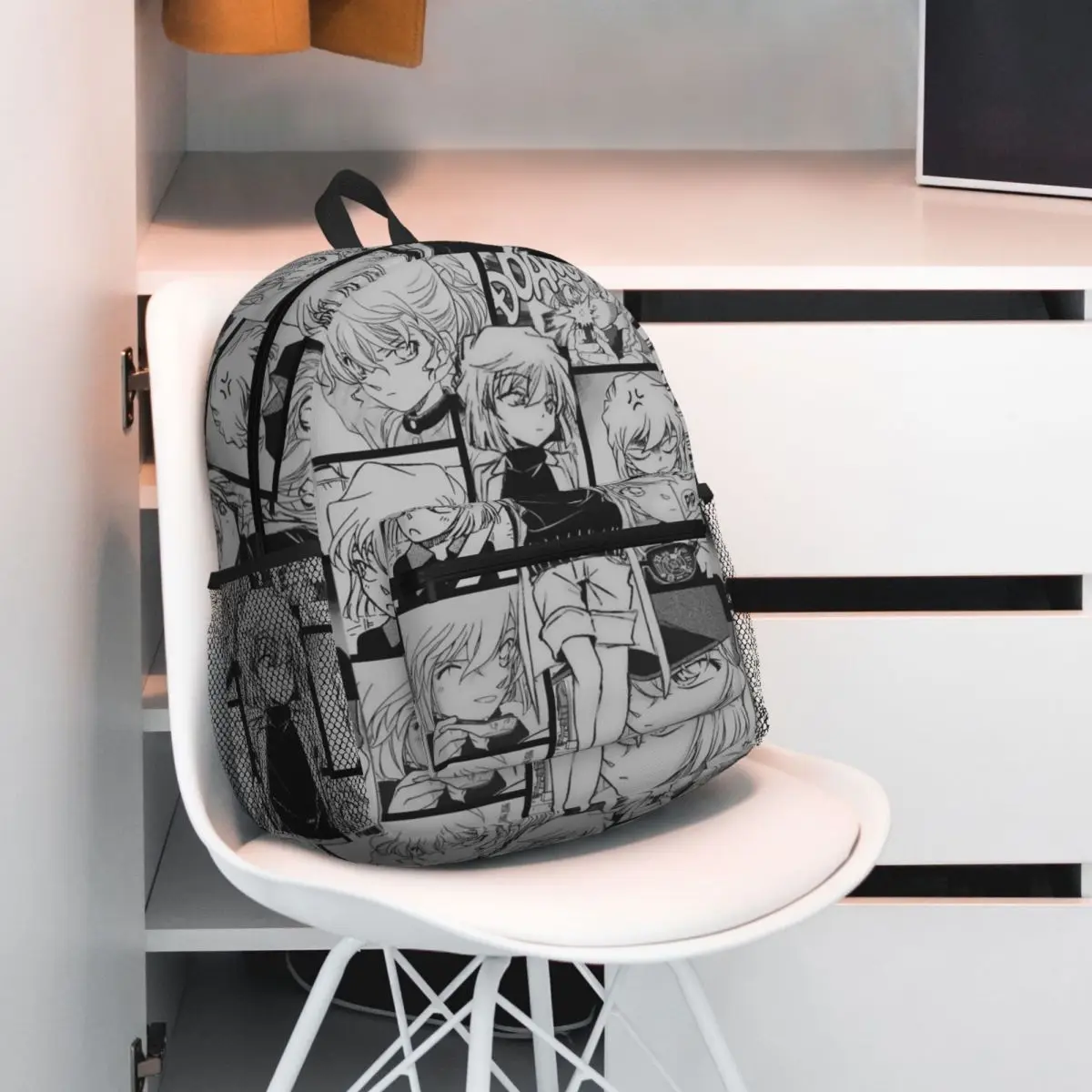 حقيبة ظهر للطلاب من Ai Haibara Detective Conan Anime حقيبة مدرسية للمشي لمسافات طويلة والسفر حقيبة نهارية للأولاد والبنات حقيبة كتب عصرية حقائب كتف #3