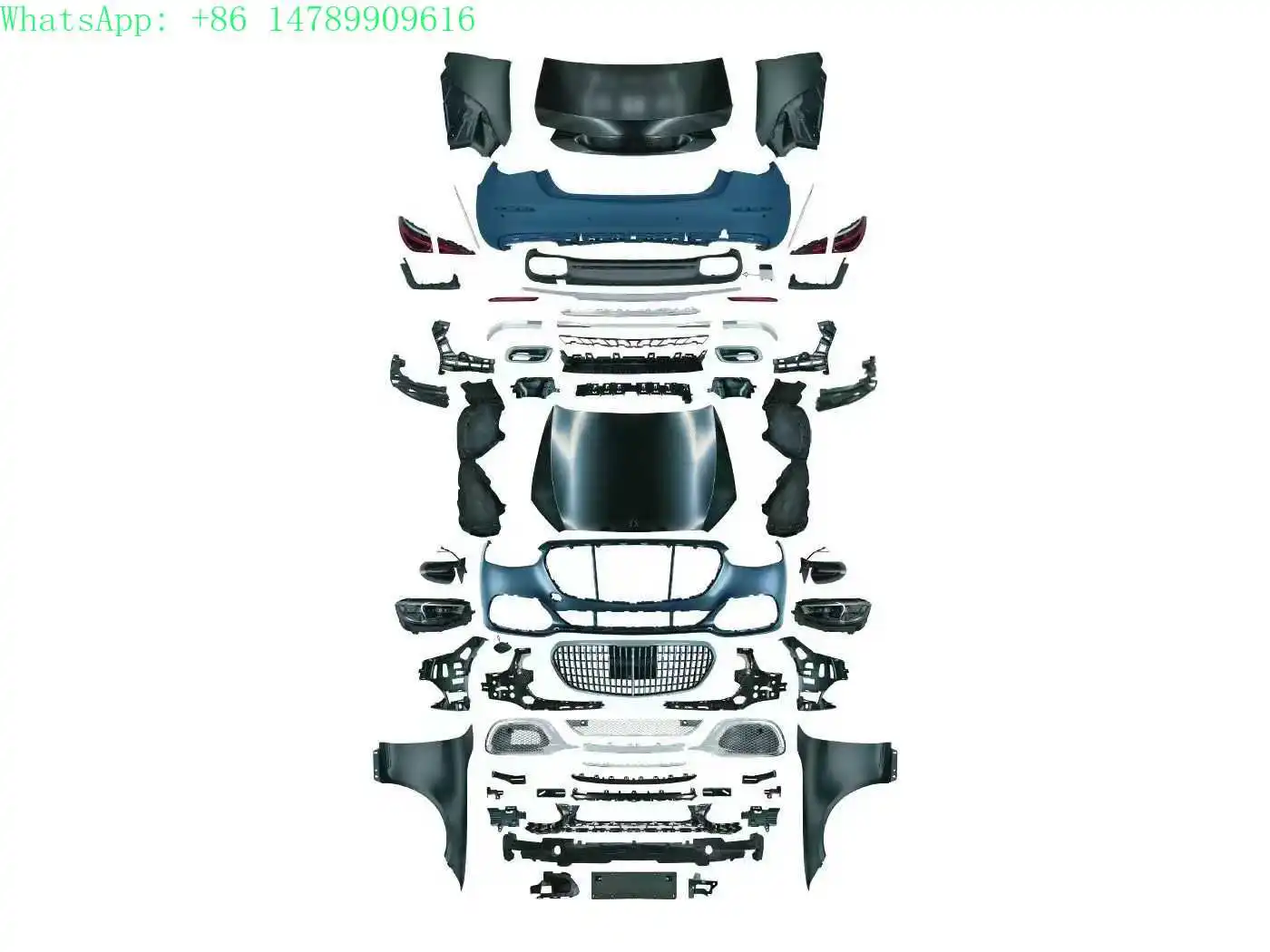 For  S Class W221 Upgrade W223  Body Kit W221 Old to New W223 Bumper Hood Headlight Taillight Fender