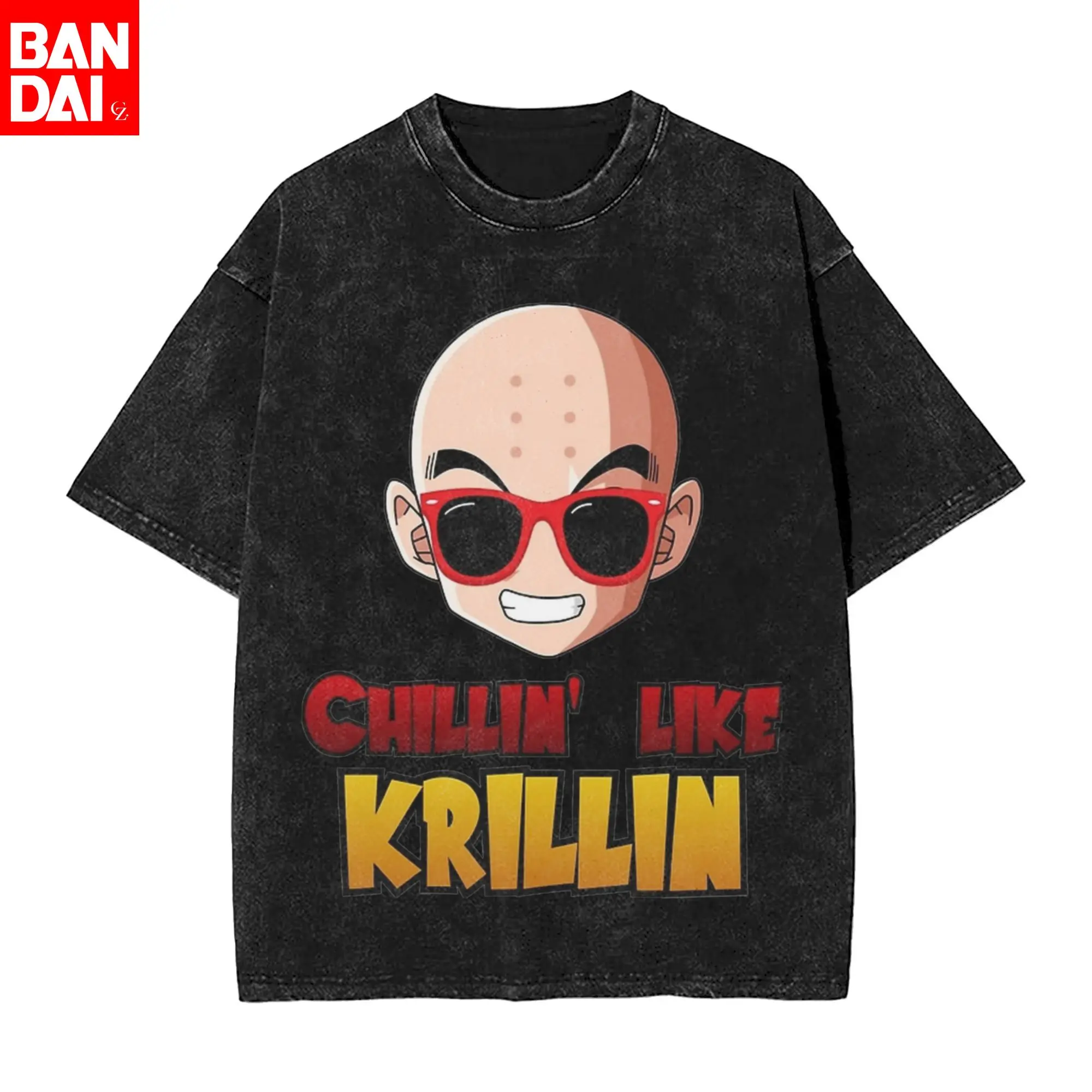 

Anime Dragon Ball Z Good Vibes Goku Print T-Shirt Men Vintage Washed Black Oversized Tshirt Streetwear Harajuku Casual Cotton