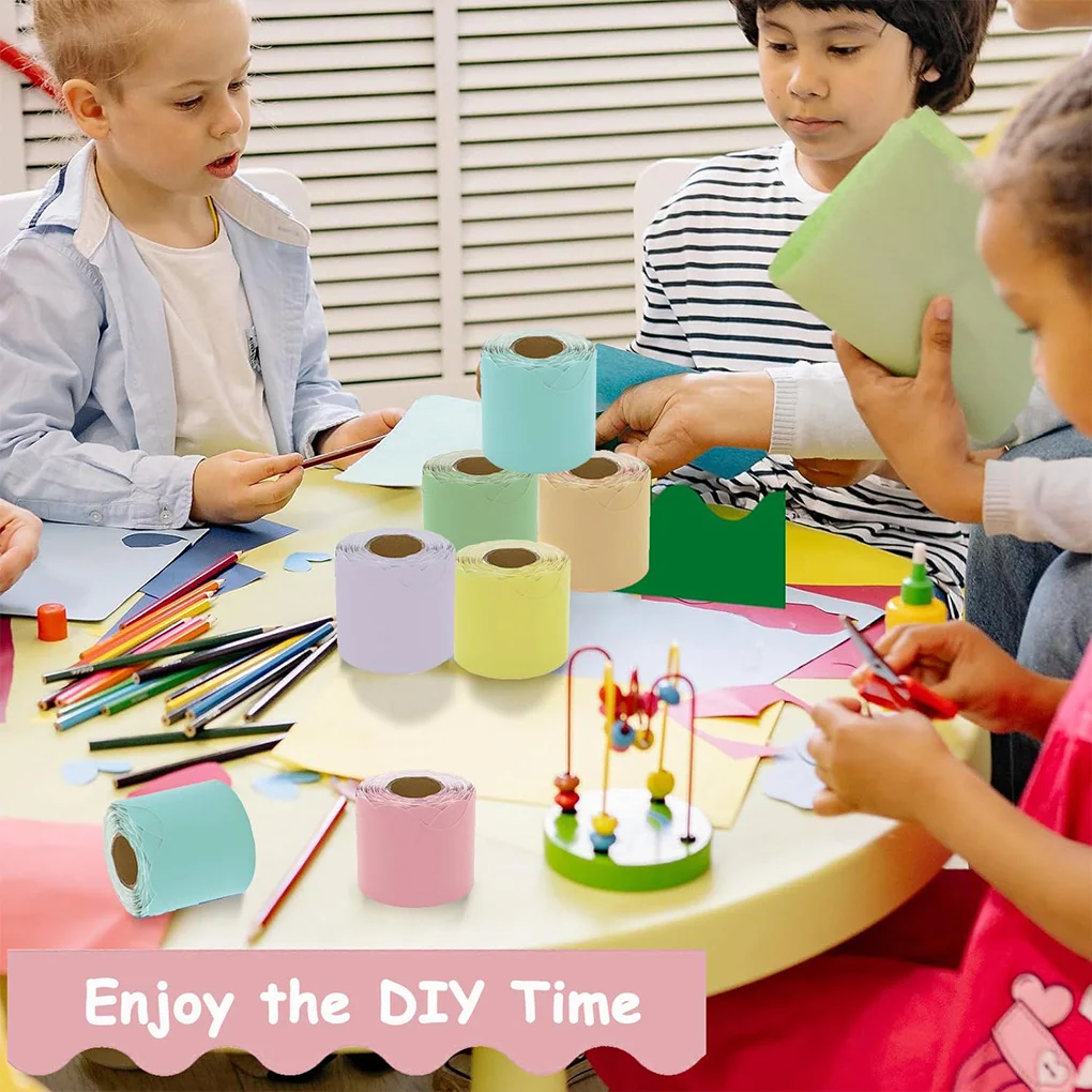 

6 упаковок/лот, рулон красочных гофрированных бордюров для украшения класса, рулоны бордюра «Снова в школу», D