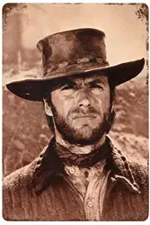 Aowotu Clint Eastwood Metal Plaque Tin Sign,Vintage Metal Pub Club Cafe bar Home Wall Art Decoration Poster Retro 8x12 inches