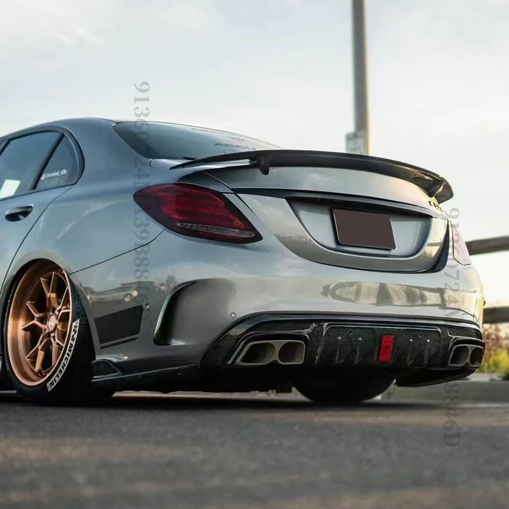 For Mercedes-Benz C-Class W205 Sedan (2014-2021)  AMG Style Rear Trunk Spoiler – Boot Lip Wing