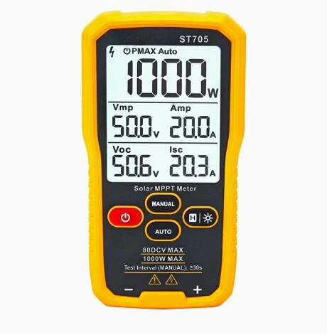 Solar Power Tester Photovoltaic System Analyzer for Engineers Electricians High Precision Voltage Current Measurement 1000W