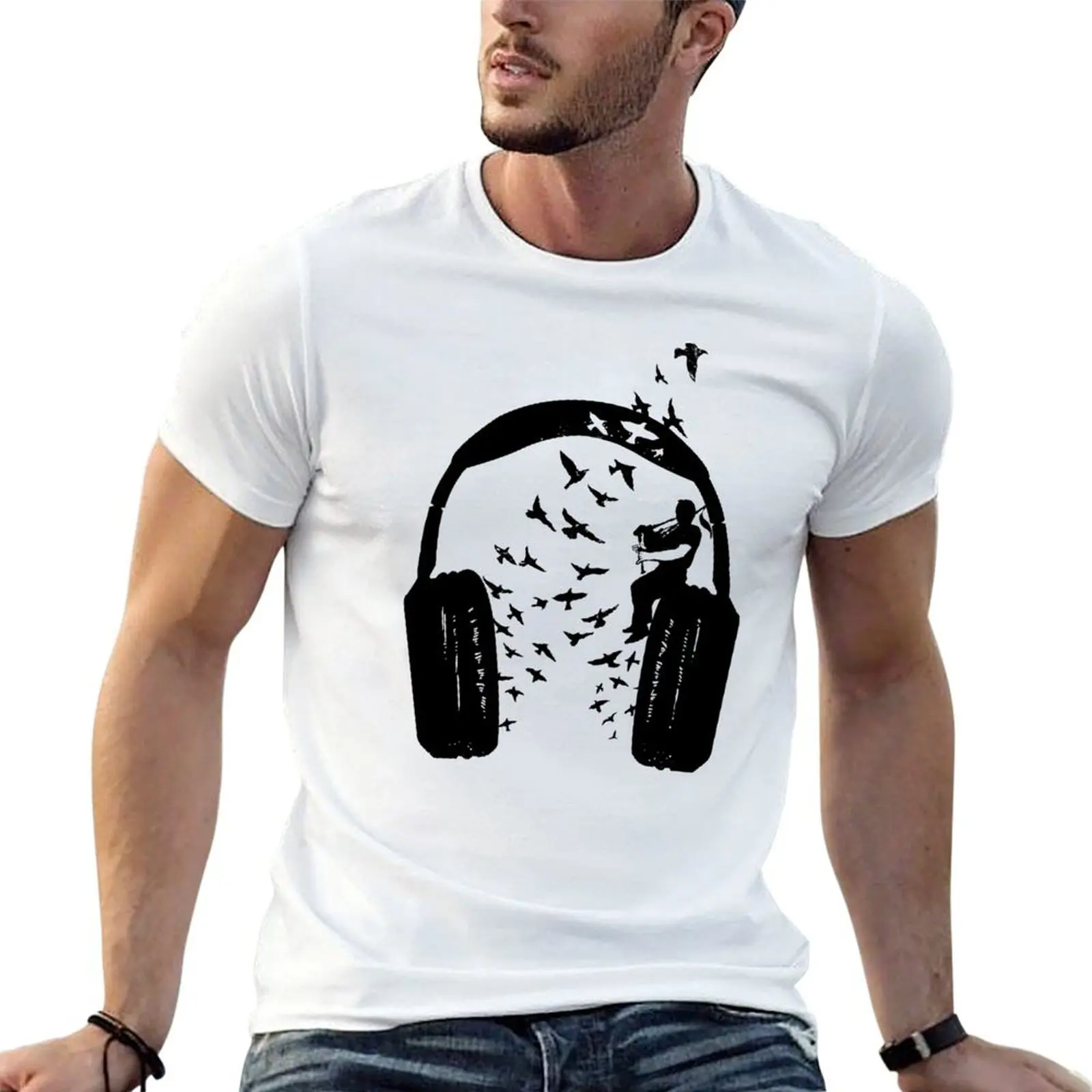 

Headphone Bagpipes T-Shirt t shirts cotton 100% t shirts for man pack white graphic t shirts for man T-Shirt