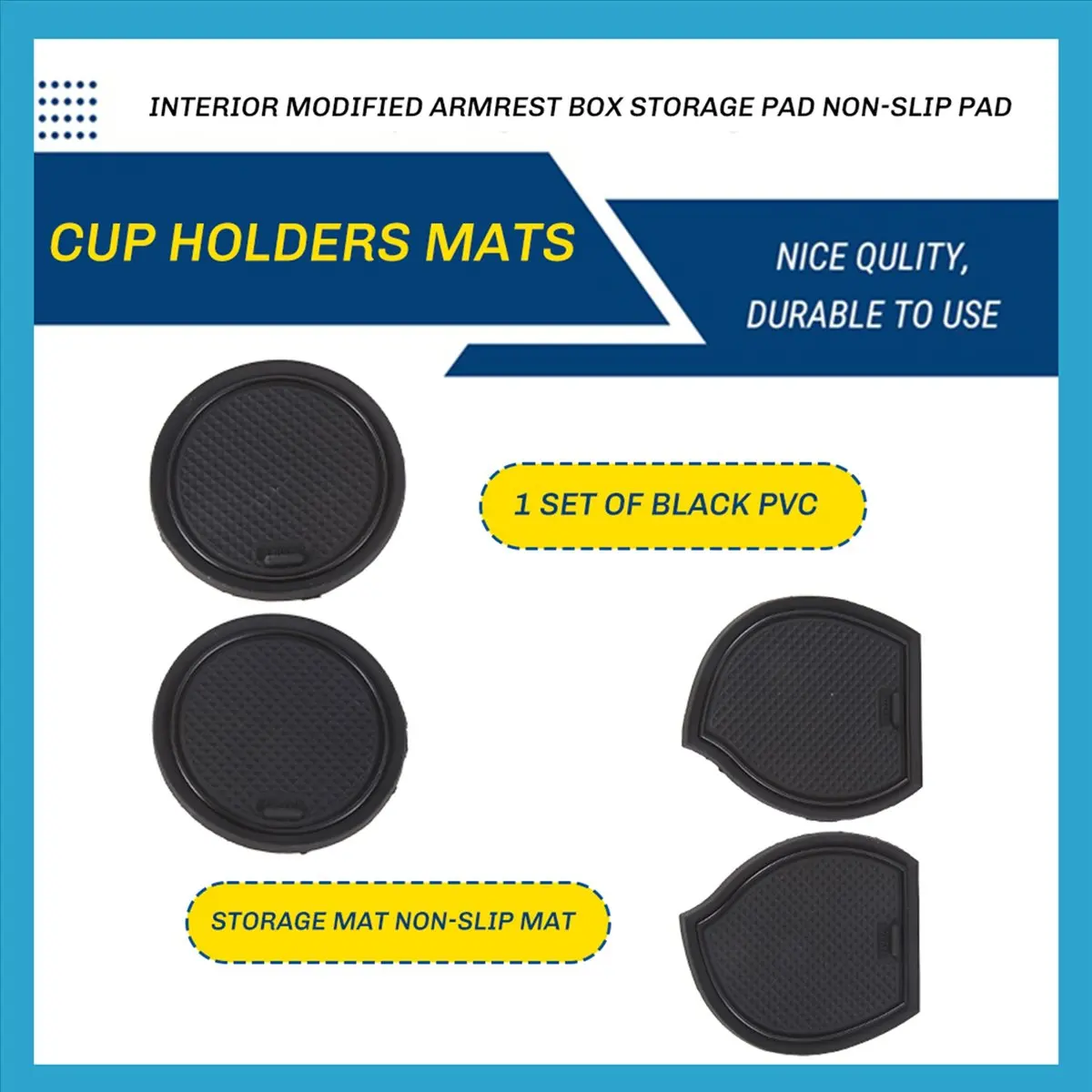 Super Sale Gate Slot Mats for Toyota Hilux SR5 4X4 Hilux REVO Hi-Rider Manual 15-18 Door Pad/Cup Non-Slip Mats Black