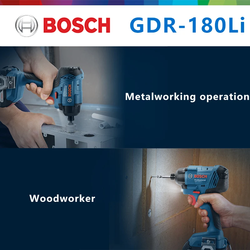 Bosch 18V Impact Screwdriver GDR 180Li Cordless Rechargeable Electric Screwdriver Electric Drill Electric Batch Bare Metal