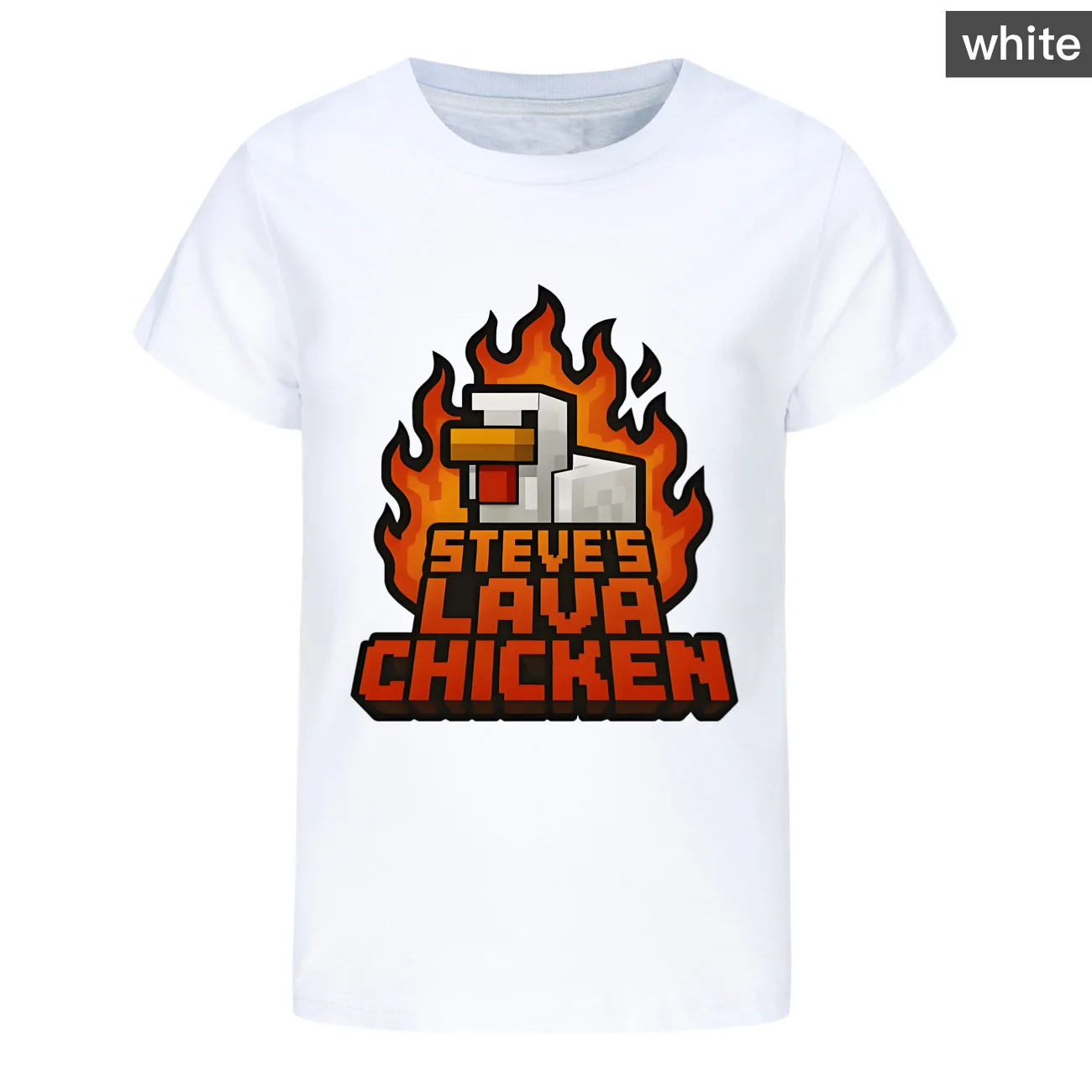 STEVE 'S LAVA CHICKEN Kids T-Shirt Summer Kids Cartoon Cotton Short Sleeve Top Boys Cartoon Fashion Cute T-Shirt