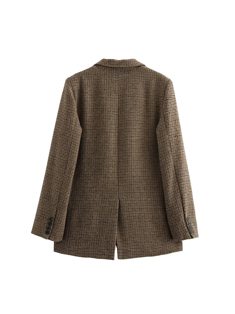 2025 Autumn and Winter New Arrivals Women's Fashionable and Versatile Series Wool Blended Plaid Suit Jacket